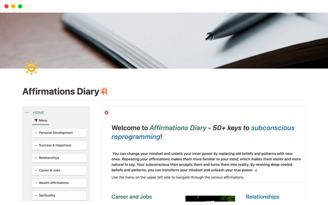 Affirmations Diary